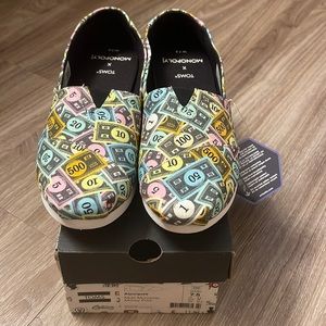 Toms Sz. 7.5 Monopoly shoes.